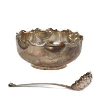 Hukin & Heath (Dr. C. Dresser Style), Silver-Plated Sugar Bowl and Sifting Spoon