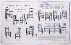 Morris & Co. Rare Arts & Crafts Ebonised ash rush seat ladder back two-seater settee - Thumbnail 16