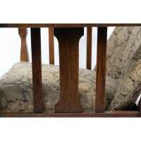 Harris Lebus. A Pair of Arts & Crafts Oak Reclining Armchairs with Large Flat Extended Arms - Thumbnail 13