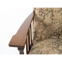 Harris Lebus. A Pair of Arts & Crafts Oak Reclining Armchairs with Large Flat Extended Arms - Thumbnail 14