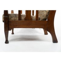 Harris Lebus. A Pair of Arts & Crafts Oak Reclining Armchairs with Large Flat Extended Arms - Thumbnail 17