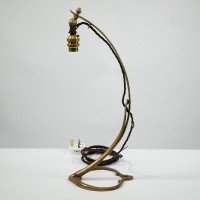 W. A. S. Benson. A Pair of Tall Swan Necked Table Lamps with Heart Shaped Base - Thumbnail 4