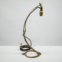 W. A. S. Benson. A Pair of Tall Swan Necked Table Lamps with Heart Shaped Base - Thumbnail 7