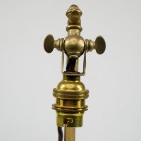W. A. S. Benson. A Pair of Tall Swan Necked Table Lamps with Heart Shaped Base - Thumbnail 12