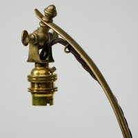 W. A. S. Benson. A Pair of Tall Swan Necked Table Lamps with Heart Shaped Base - Thumbnail 11