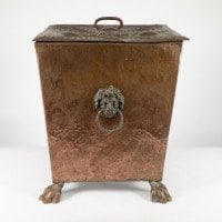 John Pearson attri. An Arts & Crafts copper coal bucket with floral decoration - Thumbnail 7