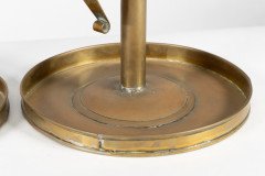 A Pair of Scottish School Arts & Crafts Brass Candlesticks W Circular Drip Trays - Thumbnail 10