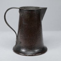 Arthur Dixon for the BGH. Arts & Crafts Hand-hammered Copper Jug - Thumbnail 4