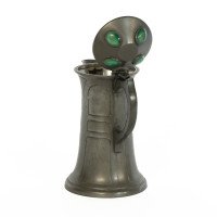 William Hutton. Arts & Crafts Pewter Jug with Four Bullseye Ruskin Jewels - Thumbnail 7