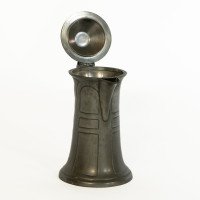 William Hutton. Arts & Crafts Pewter Jug with Four Bullseye Ruskin Jewels - Thumbnail 8