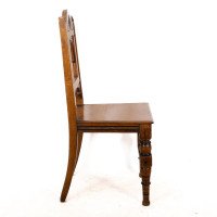 Alfred Waterhouse, attributed. For James Lamb. A Gothic Revival Oak Hall Chair - Thumbnail 4
