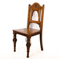Alfred Waterhouse, attributed. For James Lamb. A Gothic Revival Oak Hall Chair - Thumbnail 3