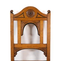 Alfred Waterhouse, attributed. For James Lamb. A Gothic Revival Oak Hall Chair - Thumbnail 7
