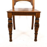 Alfred Waterhouse, attributed. For James Lamb. A Gothic Revival Oak Hall Chair - Thumbnail 9