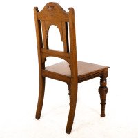 Alfred Waterhouse, attributed. For James Lamb. A Gothic Revival Oak Hall Chair - Thumbnail 12