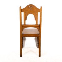 Alfred Waterhouse, attributed. For James Lamb. A Gothic Revival Oak Hall Chair - Thumbnail 13