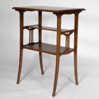 George Walton, Style of. A pair of Arts & Crafts inlaid Oak side table - Thumbnail 4