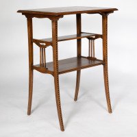 George Walton, Style of. A pair of Arts & Crafts inlaid Oak side table - Thumbnail 6