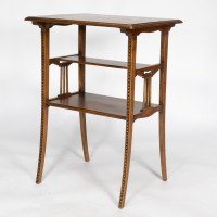George Walton, Style of. A pair of Arts & Crafts inlaid Oak side table - Thumbnail 9