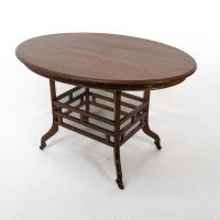 Lamb of Manchester, Stamped Lambs. Rare Anglo-Japanese Oak Oval Centre Table - Thumbnail 6