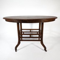 Lamb of Manchester, Stamped Lambs. Rare Anglo-Japanese Oak Oval Centre Table - Thumbnail 7