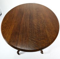 Lamb of Manchester, Stamped Lambs. Rare Anglo-Japanese Oak Oval Centre Table - Thumbnail 9