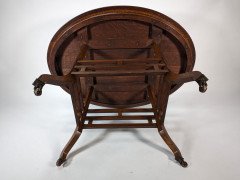 Lamb of Manchester, Stamped Lambs. Rare Anglo-Japanese Oak Oval Centre Table - Thumbnail 13