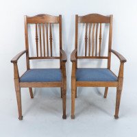 Shapland & Petter, a Good Quality Set of Six Arts & Crafts Oak Dining Chairs - Thumbnail 2