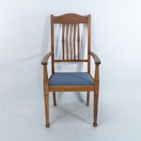 Shapland & Petter, a Well-Crafted Set of Six Arts & Crafts Oak Dining Chairs - Thumbnail 4