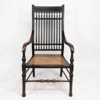 E. W. Godwin for William Watt. Aesthetic Movement Tall Back Ebonised Armchair - Thumbnail 2