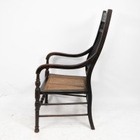 E. W. Godwin for William Watt. Aesthetic Movement Tall Back Ebonised Armchair - Thumbnail 5