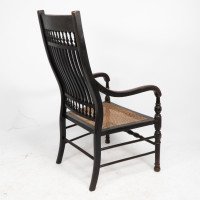 E. W. Godwin for William Watt. Aesthetic Movement Tall Back Ebonised Armchair - Thumbnail 15