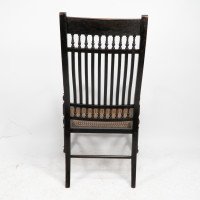 E. W. Godwin for William Watt. Aesthetic Movement Tall Back Ebonised Armchair - Thumbnail 16