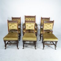 Charles Bevan Attributed, a Set of Six Gothic Revival Oak Dining Chairs - Thumbnail 2