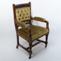 Charles Bevan Attributed, a Set of Six Gothic Revival Oak Dining Chairs - Thumbnail 3