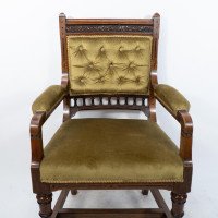 Charles Bevan Attributed, a Set of Six Gothic Revival Oak Dining Chairs - Thumbnail 8