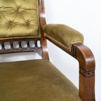 Charles Bevan Attributed, a Set of Six Gothic Revival Oak Dining Chairs - Thumbnail 12
