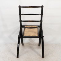 Godwin Style. Pair of Aesthetic Movement Ebonized Folding Chair W. New Cane Seat - Thumbnail 9