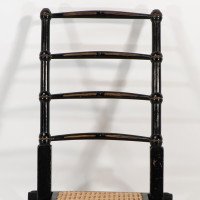 Godwin Style. Pair of Aesthetic Movement Ebonized Folding Chair W. New Cane Seat - Thumbnail 13
