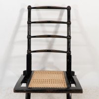 Godwin Style. Pair of Aesthetic Movement Ebonized Folding Chair W. New Cane Seat - Thumbnail 14