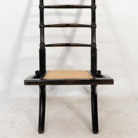 Godwin Style. Pair of Aesthetic Movement Ebonized Folding Chair W. New Cane Seat - Thumbnail 15