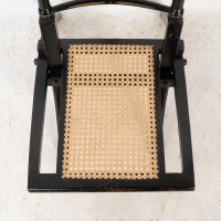 Godwin Style. Pair of Aesthetic Movement Ebonized Folding Chair W. New Cane Seat - Thumbnail 16
