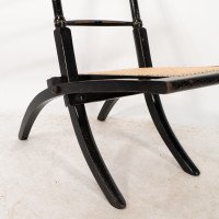 Godwin Style. Pair of Aesthetic Movement Ebonized Folding Chair W. New Cane Seat - Thumbnail 18