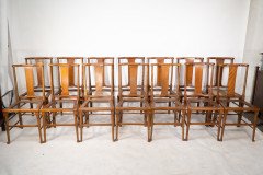 Morris & Co. A monumental set of fourteen Arts & Crafts oak dining chairs - Thumbnail 3