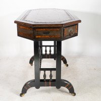 David Waddington. Aesthetic Movement Ebonised & Parcel Gilt Writing Desk - Thumbnail 4