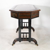 David Waddington. Aesthetic Movement Ebonised & Parcel Gilt Writing Desk - Thumbnail 7