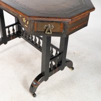 David Waddington. Aesthetic Movement Ebonised & Parcel Gilt Writing Desk - Thumbnail 10