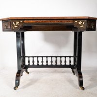 David Waddington. Aesthetic Movement Ebonised & Parcel Gilt Writing Desk - Thumbnail 9