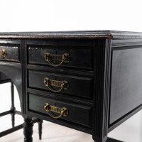 E. W. Godwin for Collinson & Lock. Aesthetic Movement Ebonised walnut desk - Thumbnail 5