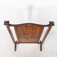 Shapland & Petter. An Arts & Crafts Firescreen with a Beautiful Peacock Inlaid - Thumbnail 10